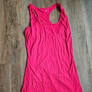 Three Dots Womens Size M Racerback Dress Red Stretch Made in USA.